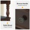 Solid Wood End Table Mid-Century Nightstand 2 Drawer Side Table Chestnut Brown